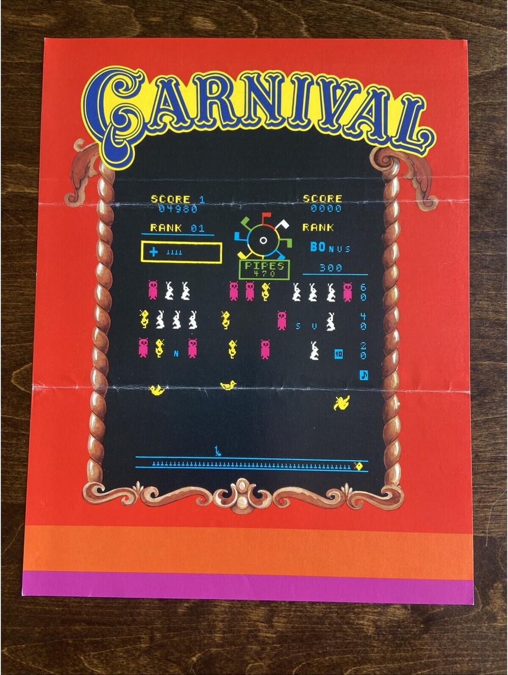 Sega Gremlin Carnival Arcade FLYER Original Ad Promo 1980 Poster Not PCB